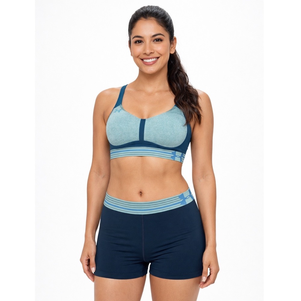 Under Armour HeatGear Compression Shorts Navy Blue Activewear Gym Yoga 102-47‎